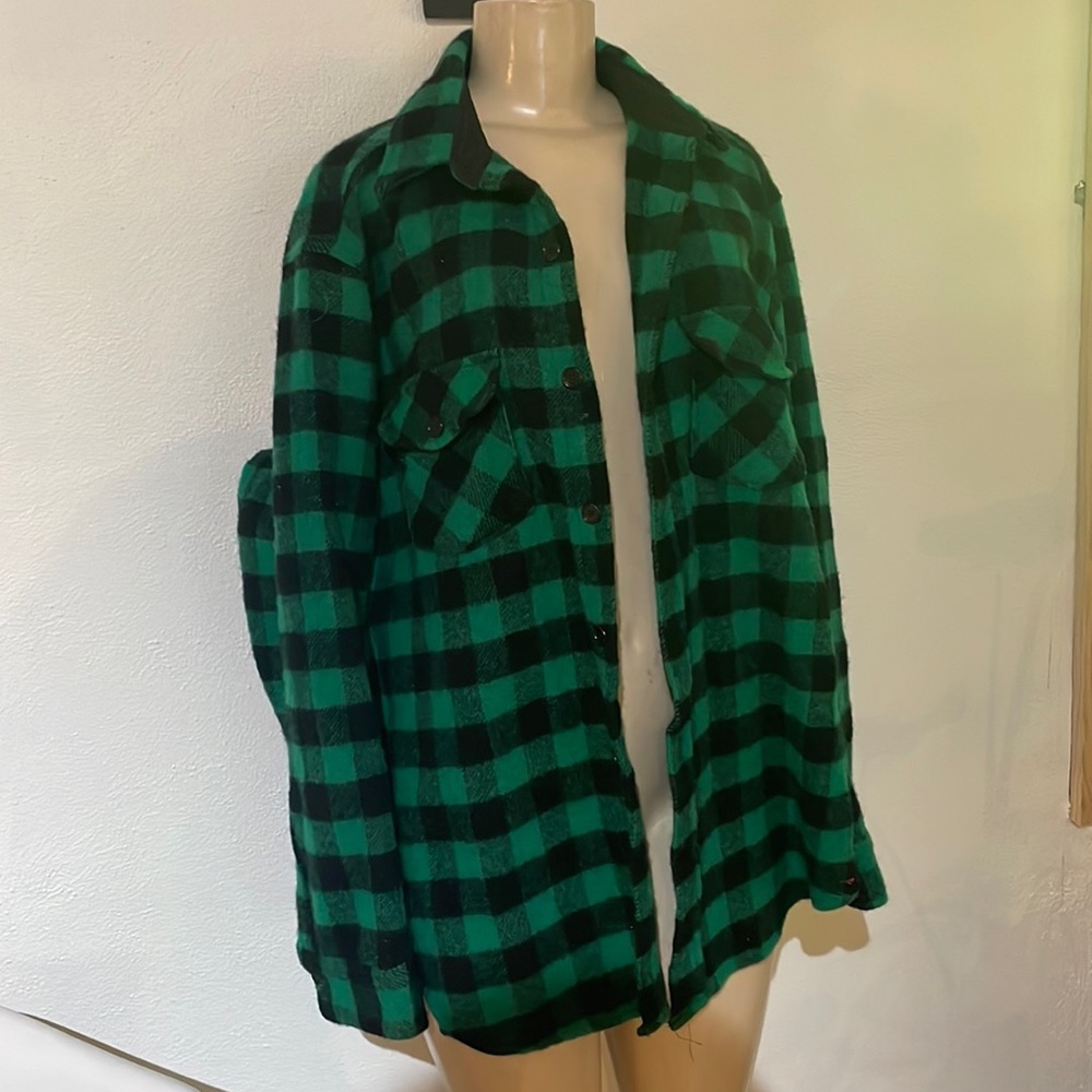 Men’s XL green and black Buffalo plaid Woolrich flannel